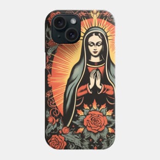 Vintage Retro Lithograph Virgin Mary Phone Case