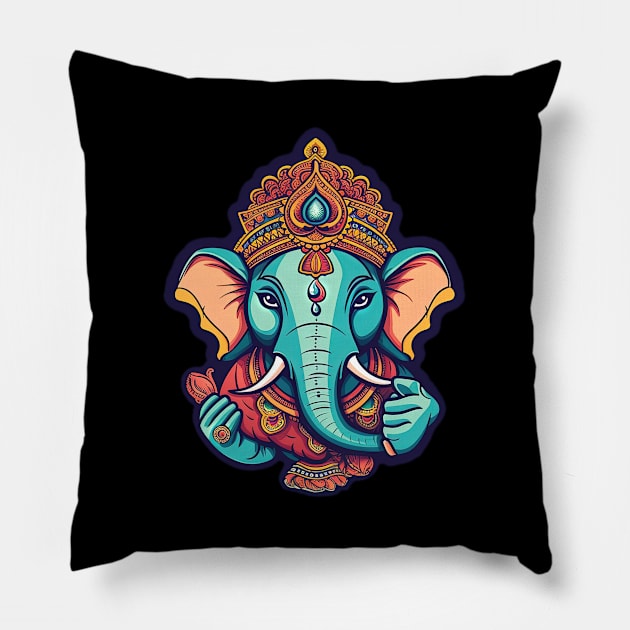 Ganesh Vector 3 Pillow by Digitalys Studios