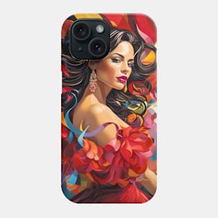 Beauty Woman Retro Abstract Colorful Painting Phone Case