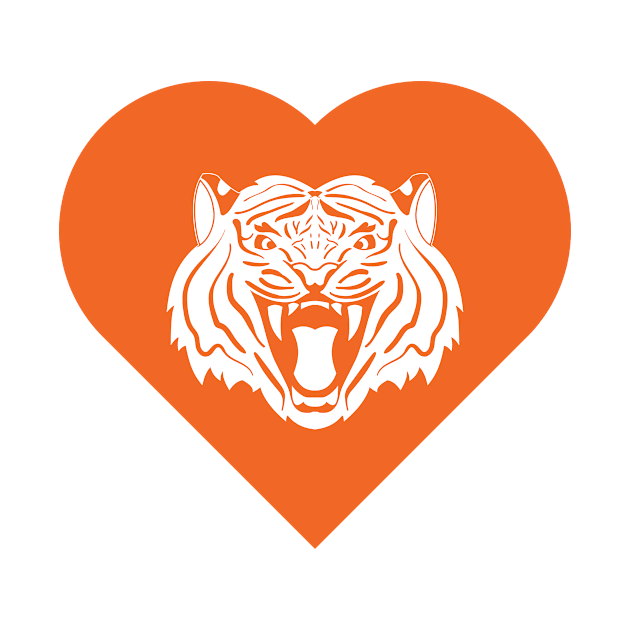 Tiger Mascot Cares Orange by College Mascot Designs