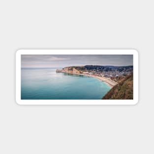 Etretat village panoramic view Magnet