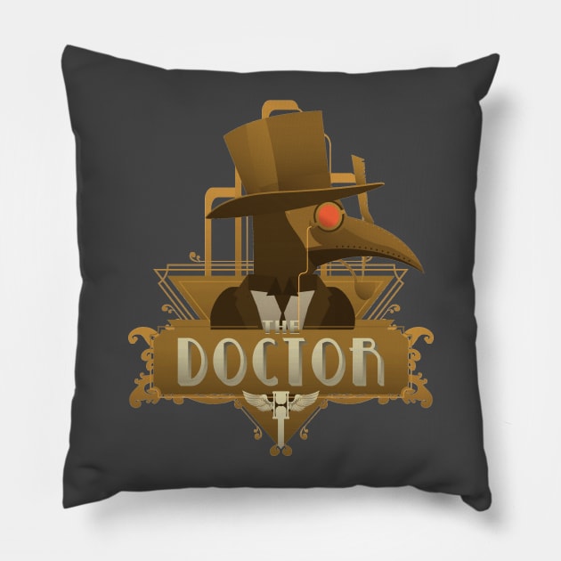 Art Deco Gentleman Plague Doctor Pillow by yaros