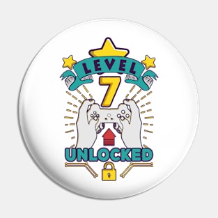 Level 7 Unlocked Video Game 7th Birthday Pin