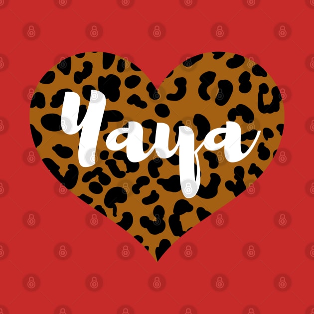 Cute Leopard Print Yaya Heart by Hello Sunshine