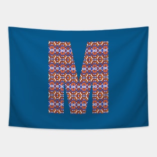 Monogram Letter M- geometric pattern Tapestry