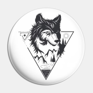 Wild Wolf in the Jungle Pin