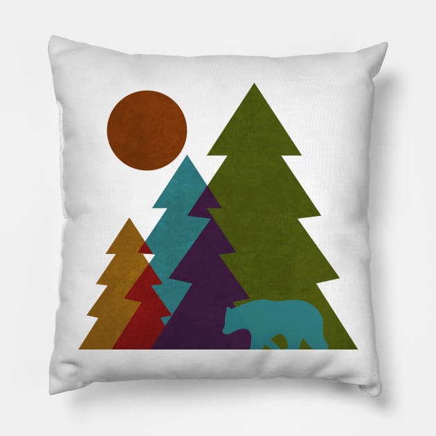 pine trees Pillow by teemarket