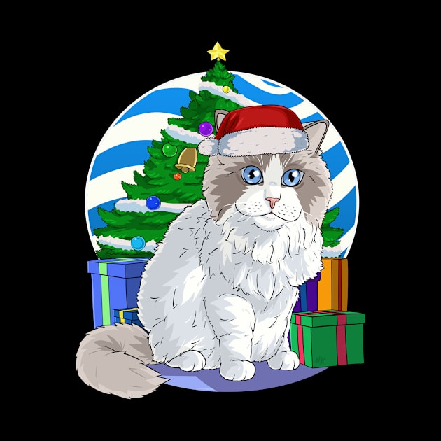 Ragdoll Cat Santa Christmas Gift by Noseking