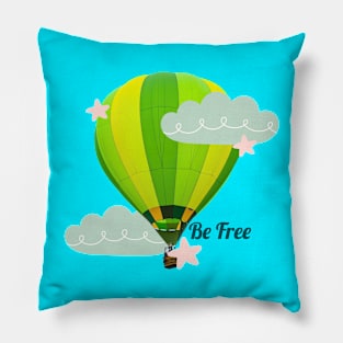 Be Free Hot Air Balloon Sky Pillow