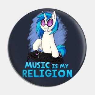 Music is my Religion (Vinyl Scratch) Pin