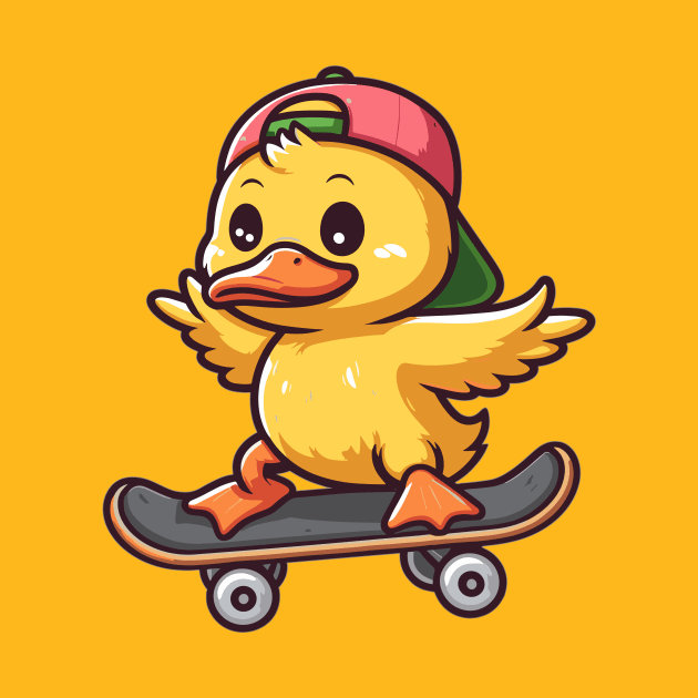 Duckling Ridding Skateboard by otastd