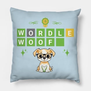 Wordle Woof Funny Puppy Dog Lover Pillow