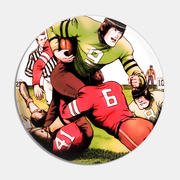 Tackle American Football Sport Players Athletes Muscles Vintage