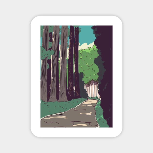 Japanese Woodland path Magnet by nickemporium1