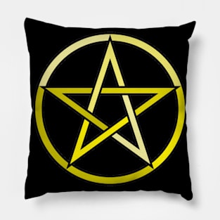 Yellow Pentagram Pentacle Pillow