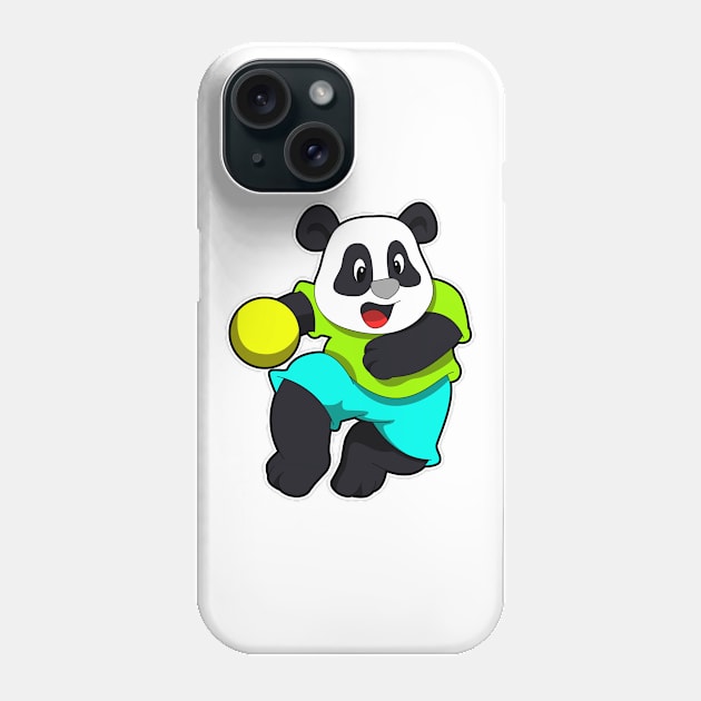 Panda as Handball player with handball Phone Case by Markus Schnabel