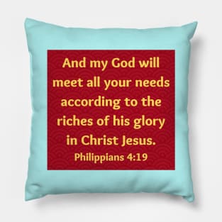 Bible Verse Philippians 4:19 Pillow