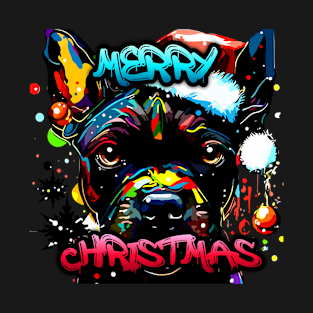 Merry Christmas Pitbull - Christmas Graphic Graffiti Art - Holiday Gift T-Shirt