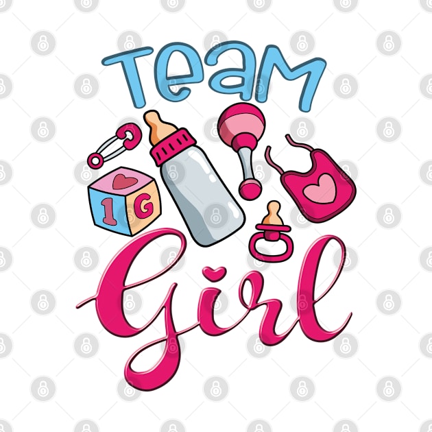 Cute Team Girl, Gender Reveal, It's A Baby Girl, Gift For Men, Women & Kids by Art Like Wow Designs