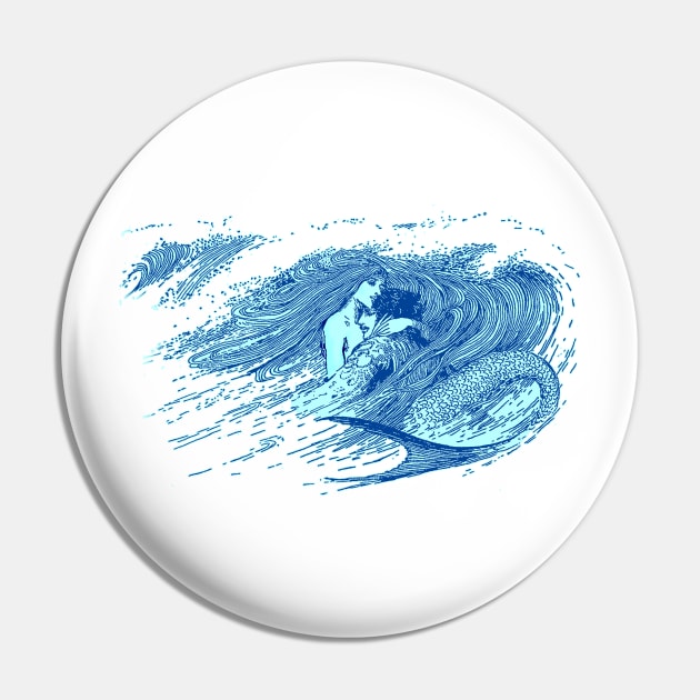 Blue Mermaid Pin by Scarebaby