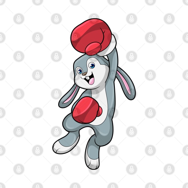 Rabbit at Boxing with Boxing gloves by Markus Schnabel