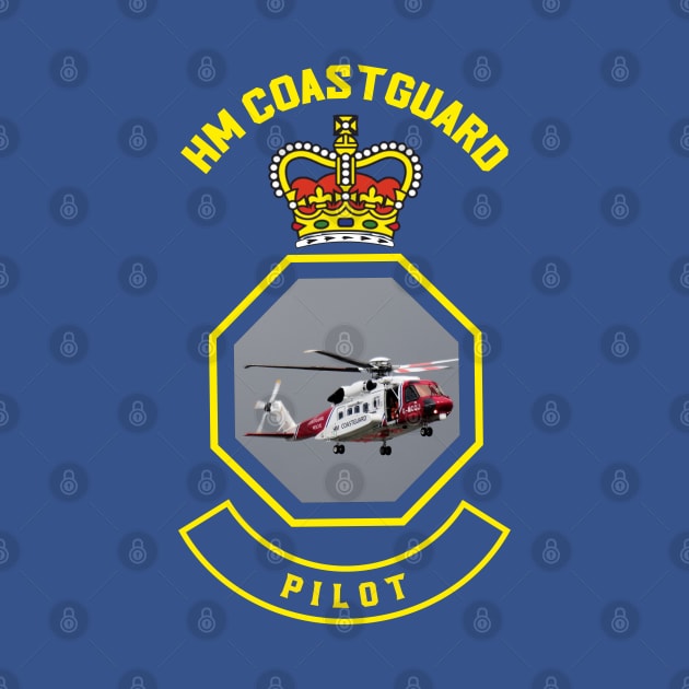 Pilot - HM Coastguard rescue Sikorsky S-92 helicopter based on coastguard insignia by AJ techDesigns