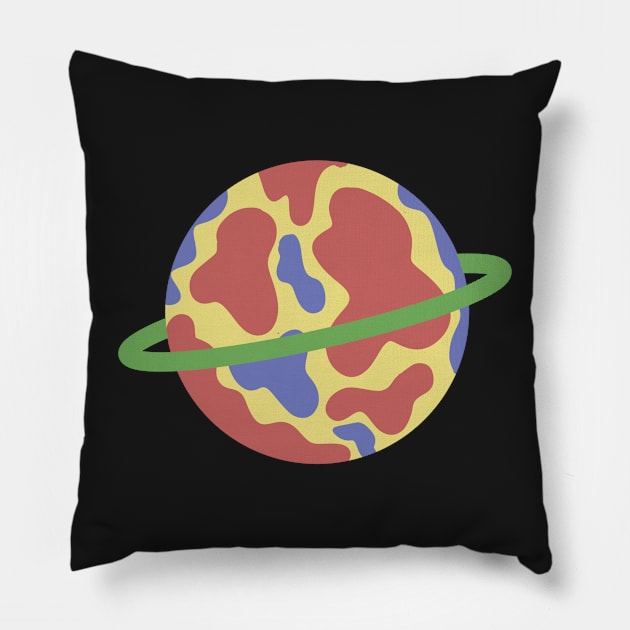 Primary coloured planet Pillow by roseplanets