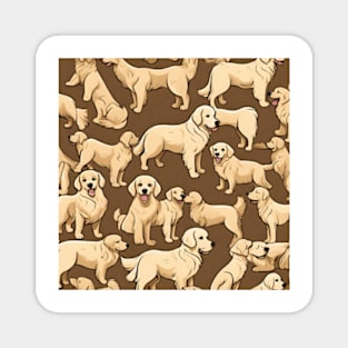 golden retriever pattern Magnet