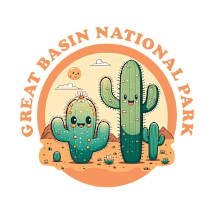 Great Basin National Park Cute Kawaii Desert Cactus Couple T-Shirt