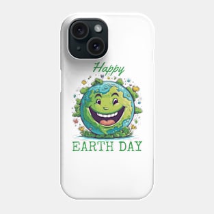 Funny Earth Day Smile Face Earth Cool Happy Earth Day 2024 Phone Case