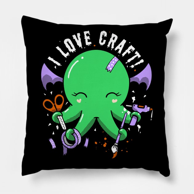 I Love Craft Pillow by 8BitHobo