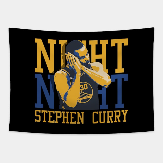 Stephen Curry Night Night Tapestry by mia_me