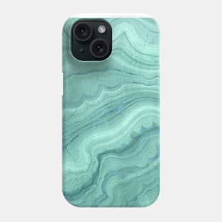 Teal Marble Paint Pattern Phone Case