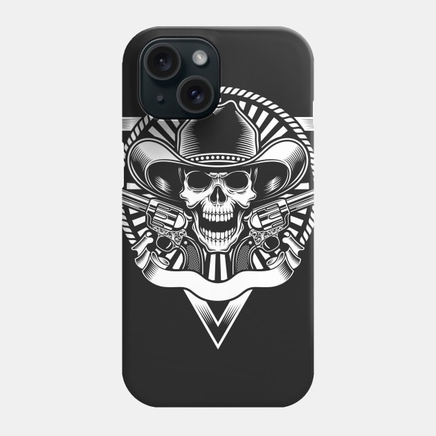 Cowboy Skull Phone Case by CryptoTextile