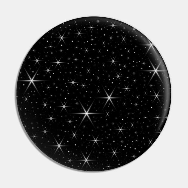 All Over White Starry Sky Pattern Pin by Art by Deborah Camp