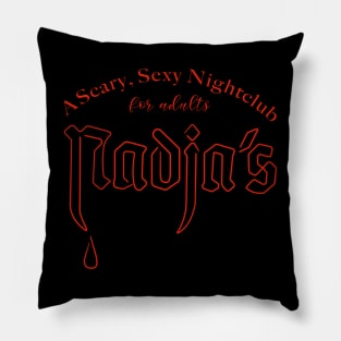 Nadja's scary sexy nightclub for adults (red) Pillow