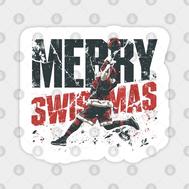 Swishmas Santa Basketball Dunk Christmas Magnet by JessArty