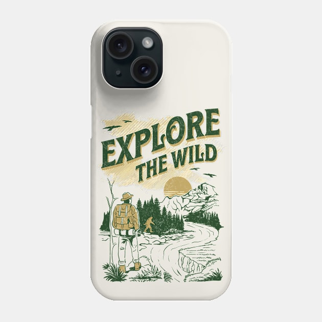 Explore the Wild Bigfoot Hunting Distress Phone Case by PUFFYP