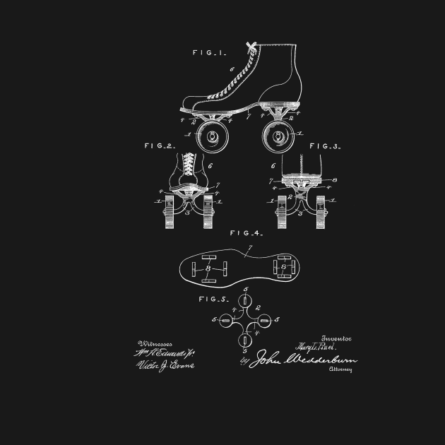 Roller Skate Shoe Vintage Patent Drawing Funny Novelty by TheYoungDesigns