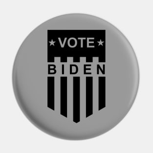 Vote Biden American Flag Shield - White and Black Pin