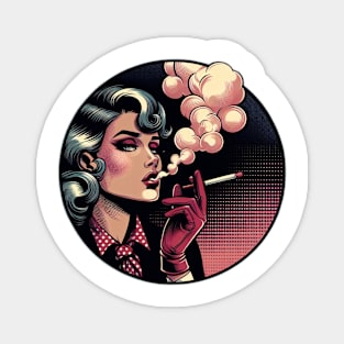 retro woman smoker Magnet