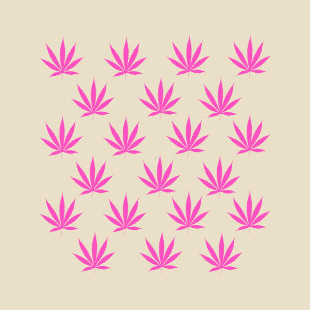 Pink cannabis leafs by ogfx