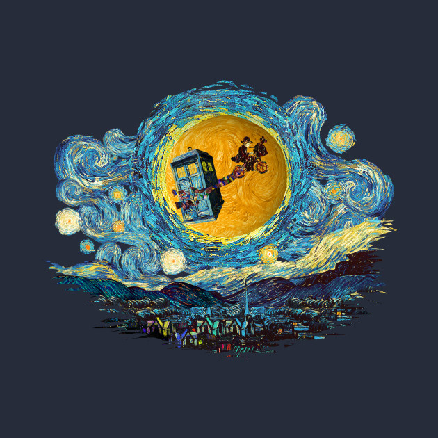 4th Doctor who starry night - Doctor Who - T-Shirt | TeePublic