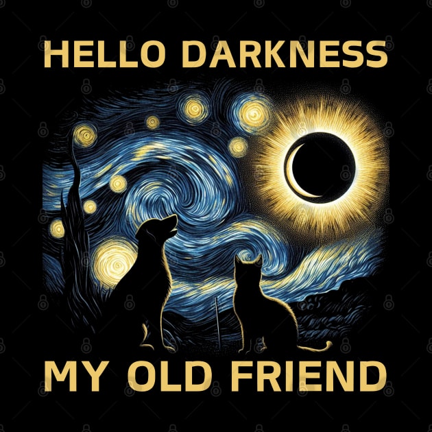 Hello Darkness My Old Friend Funny cat and dog Solar Eclipse by HBart