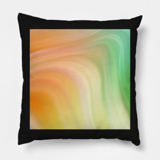 Orange Green Marble Waves Pillow