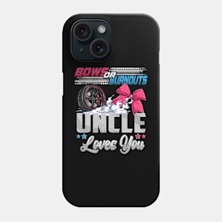 burnouts or bows gender reveal Party Announcement Uncle Phone Case