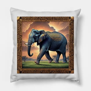 An elephant is walking Pillow