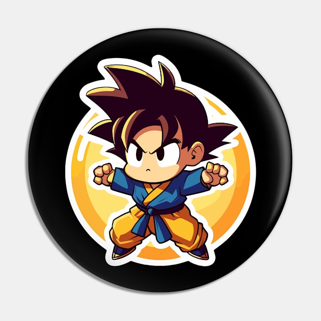 chibi Adventure: Goku and the Glowing Dragon Ball Pin by diegotorres