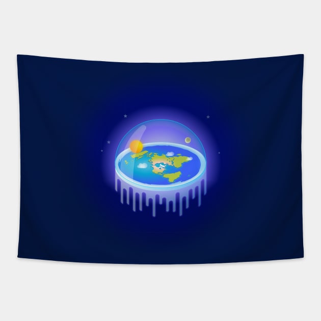 flat earth Tapestry by anilyanik