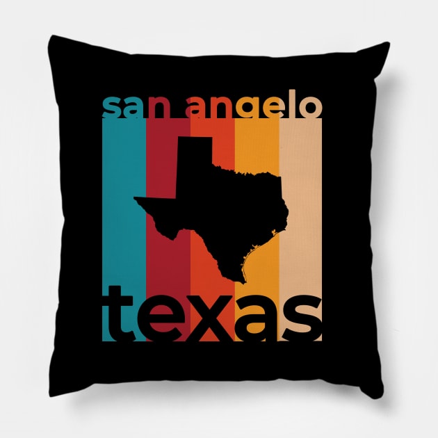 San Angelo Texas Retro Pillow by easytees